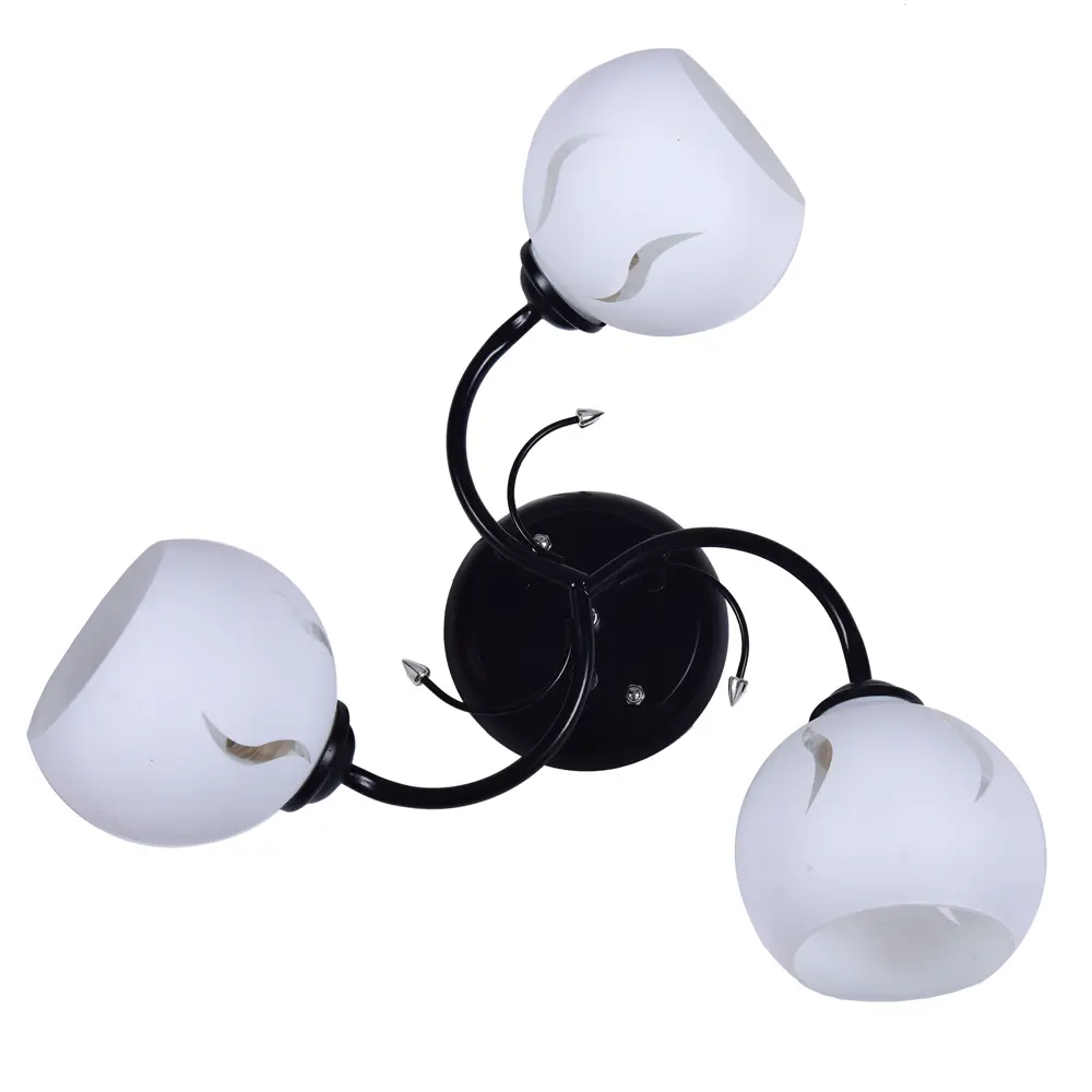 Люстра потолочная Рассвет 3 лампы 9 м² цвет белый КЛЮЧНИК STLM-2138839 - Вид №2