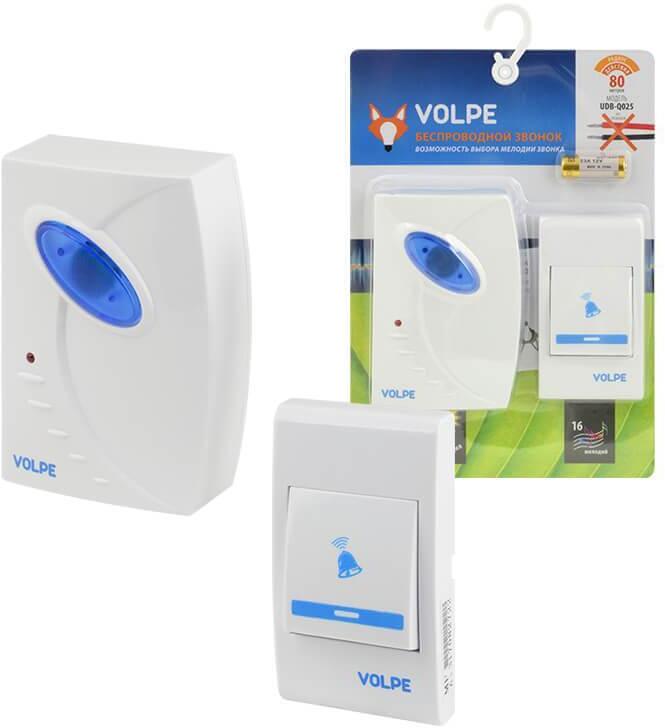 UDB-Q025 W-R1T1-16S-80M-WH Звонок беспроводной UL-00002401 Volpe Звонки беспроводные