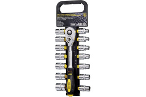 15634137 Набор торцевых 6-гранных головок SuperLock с трещоткой 1/2, 15шт BG2035 Berger BG