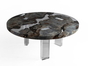 Круглый стол из тополя и смолы