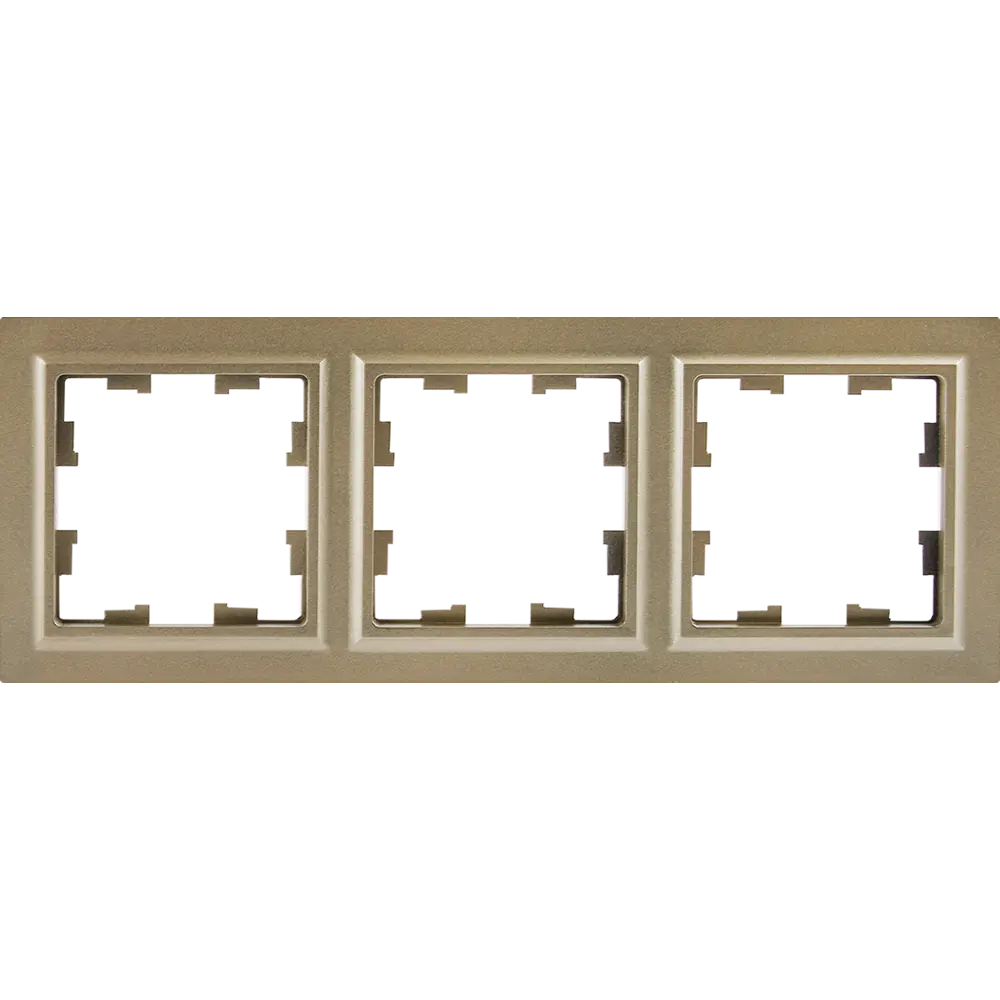 Рамка IEK Brite-3 для розеток и выключателей в цвете шампань 87761360 STLM-1402899