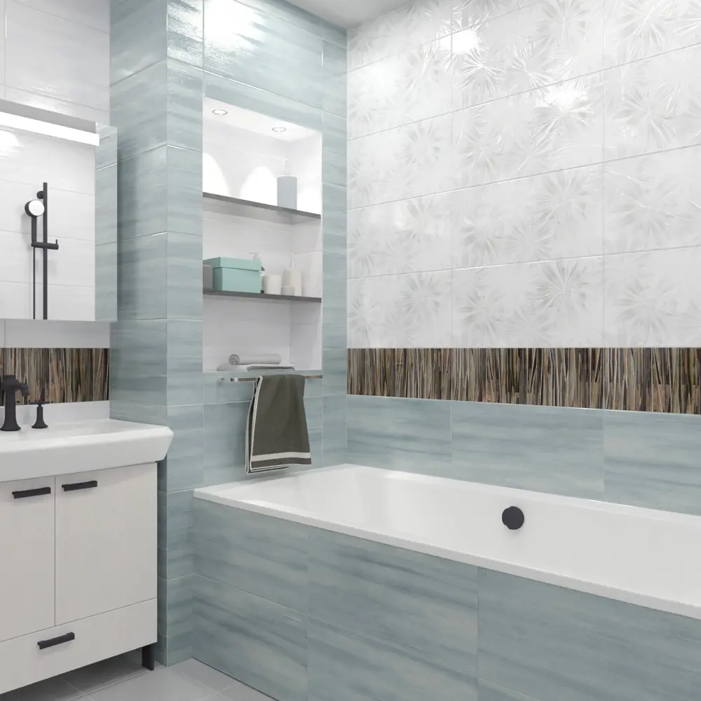 Настенная плитка Нефрит-Керамика Довиль 30×60 см серый принт 89232615 STLM-0946081 - Вид №6