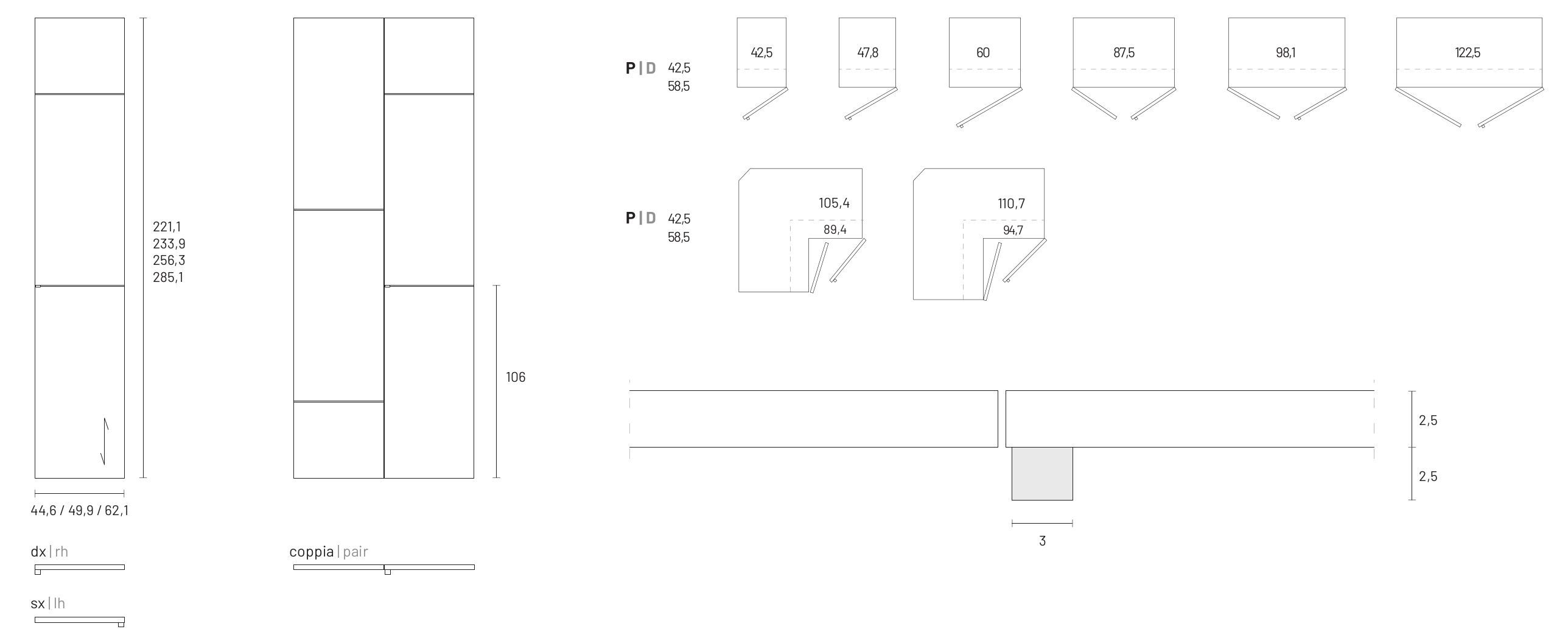 Секционный шкаф с деревянной распашной дверью Dall'Agnese Wardrobe Collection ARCH-00129547 - Вид №5