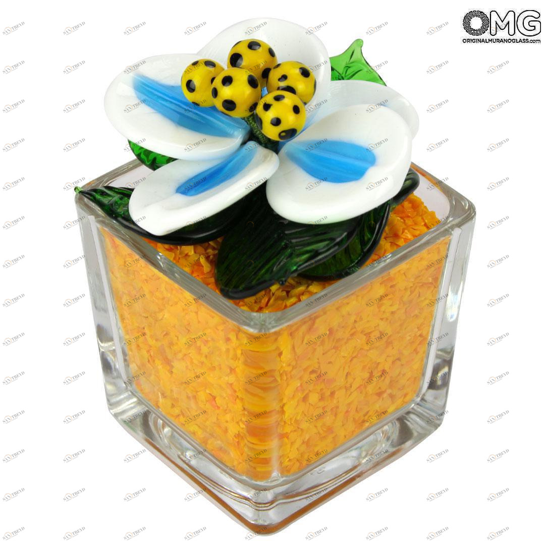 4748 ORIGINALMURANOGLASS Держатель для карт-указателей мест за столом Рождественник - муранское стекло OMG 4 см 