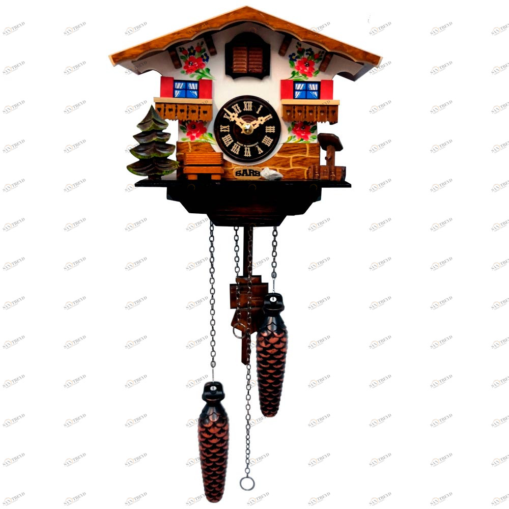 Часы настенные коричневые с кукушкой Sars 8 SARS ДИЗАЙНЕРСКИЕ 00-3967473 Коричневый 