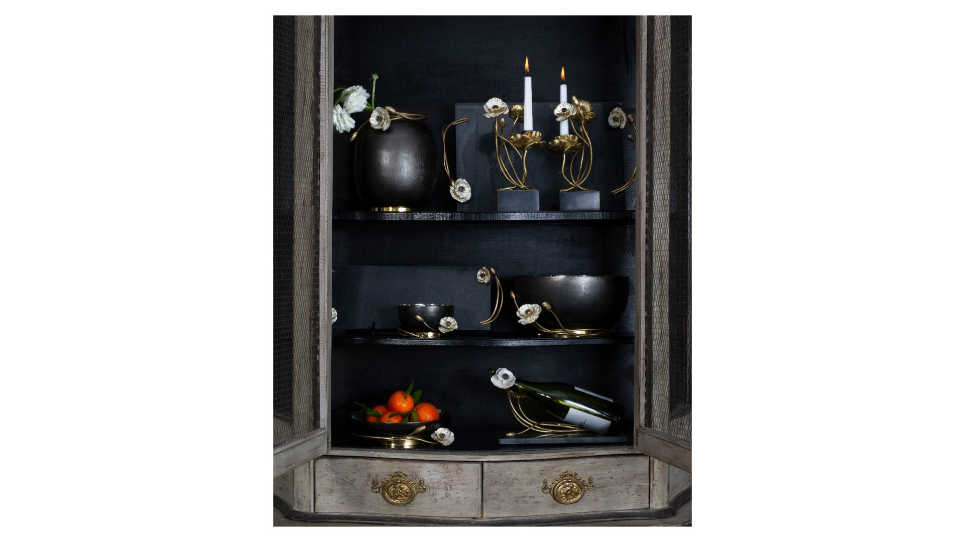 10642325 Michael Aram Чаша для конфет с крышкой Michael Aram Анемоны 10см, сталь нержавеющая Сталь нержавеющая  - Вид №1