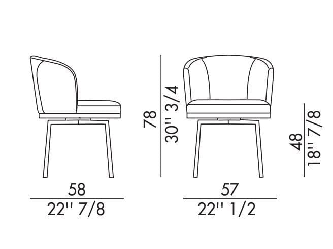 Тканевый стул с металлическими ножками EFORMA имбирь ARCH-00067526 - Вид №2