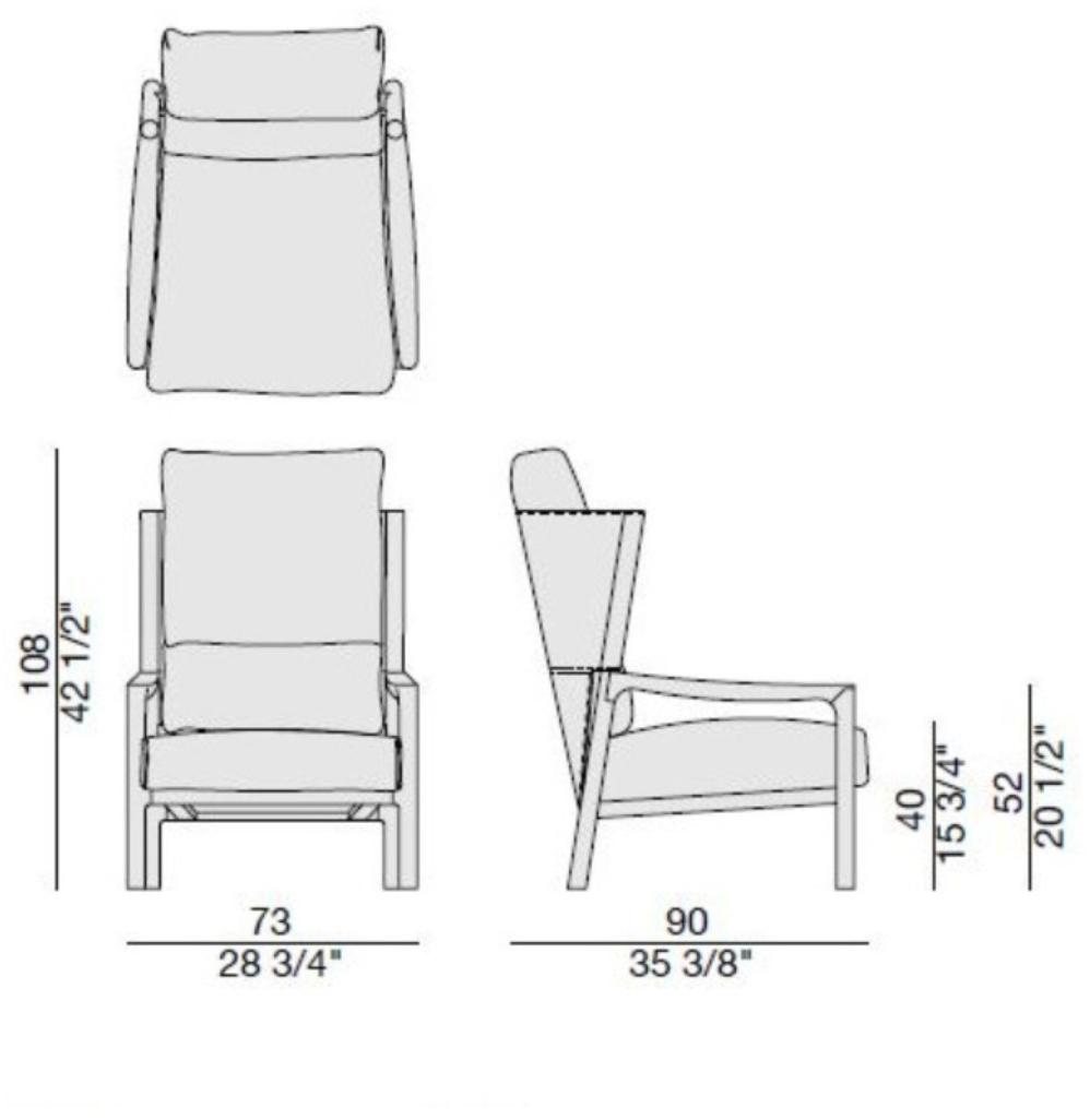 Porada Кресло Bergere из ткани Nineteen sun-id-1437541 - Вид №1