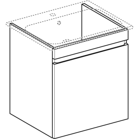 869503000 Шкафчик для встраиваемой раковины Geberit Renova Plan, с одним выдвижным и одним внутренним выдвижным ящиком Geberit  - Вид №20