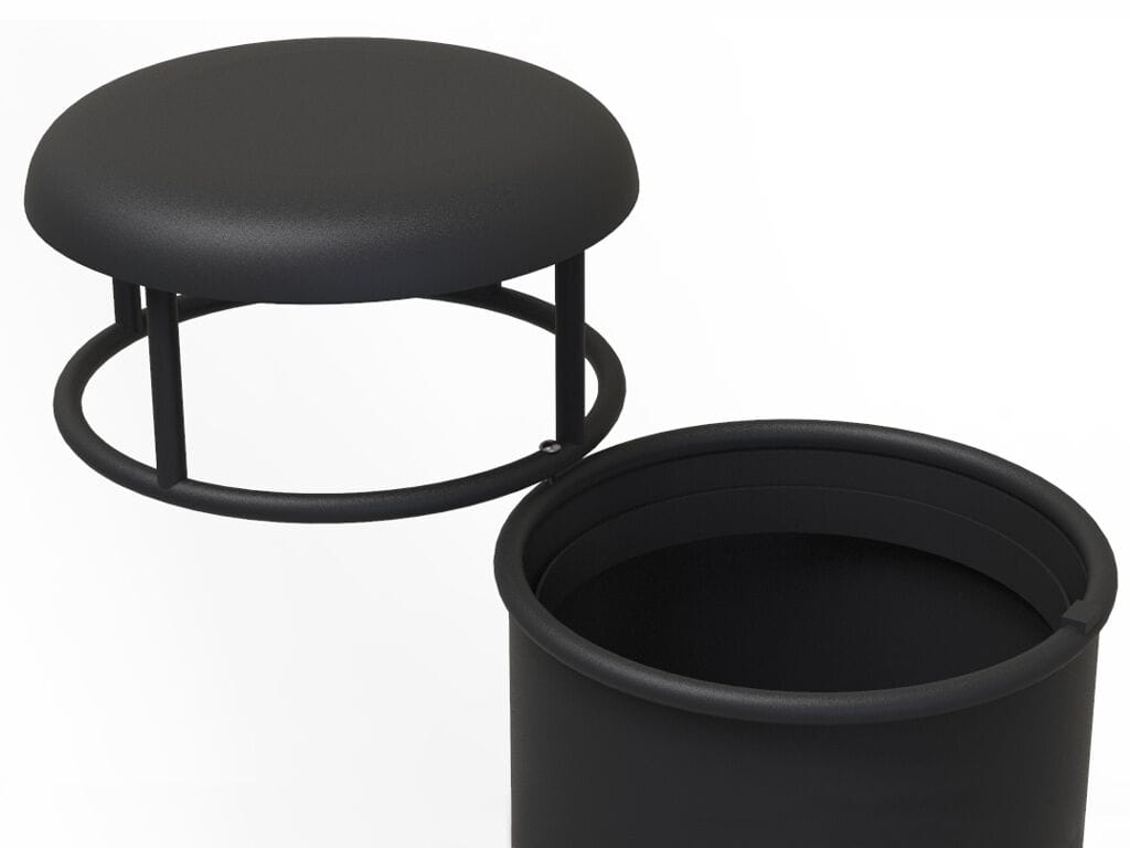 Оцинкованная стальная корзина для мусора с крышкой EUROCOMITALIA современная мебель ARCH-00108461 - Вид №1