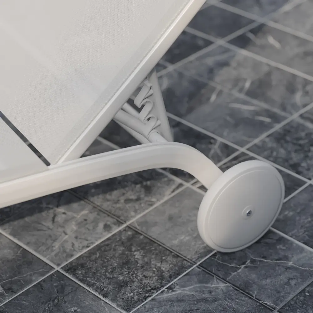 Шезлонг Naterial Lyra II 207x63x95 см алюминий/текстилен белый STLM-2136262 - Вид №18