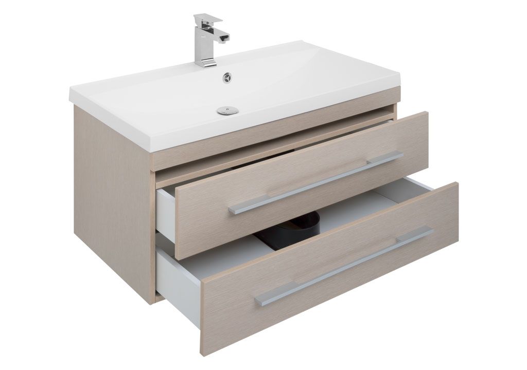 Тумба с раковиной Aquanet Нота NEW 90 светлый дуб 0017149400204119 - Вид №3