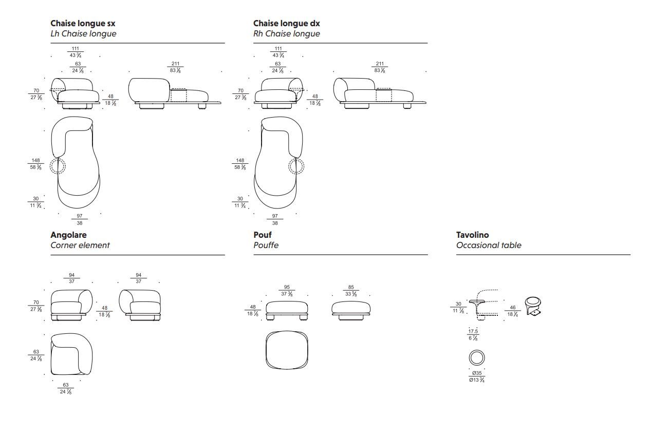 Угловой диван из ткани Busnelli GRUMETTO ARCH-00092668 - Вид №3
