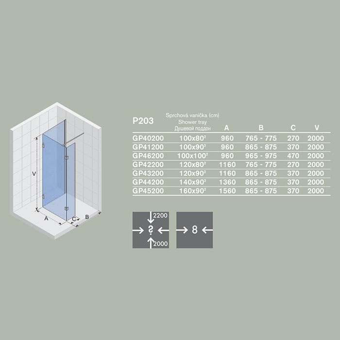 GP45200 Неподвижная стенка Riho Polar Santreyd - Вид №2