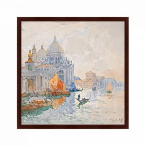 Картина в деревянной раме 78,5х100 см The Drowned City, 1933 КАРТИНЫ В КВАРТИРУ  135567 Белый;голубой;разноцветный