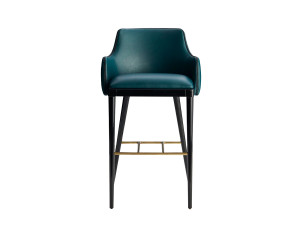 Кожаный барный стул с подставкой для ног