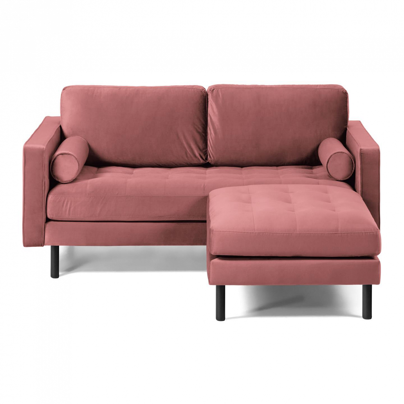 088085 BOGART Диван 2-местный розовый бархат с пуфом 182 cm La Forma Debra - Вид №7