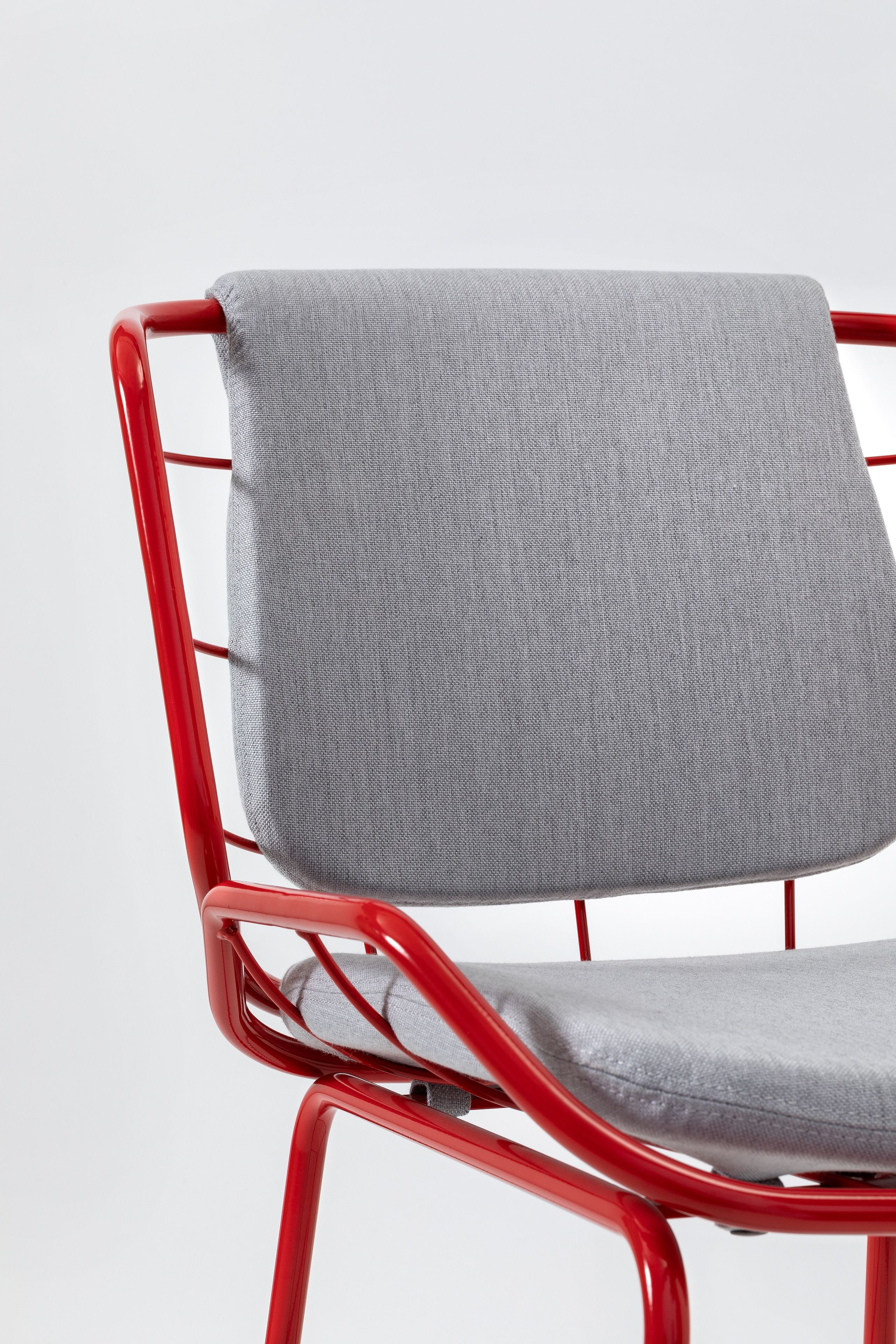 Металлический мягкий табурет с подставкой для ног со спинкой TrabA' Кожа ARCH-00045469 - Вид №28