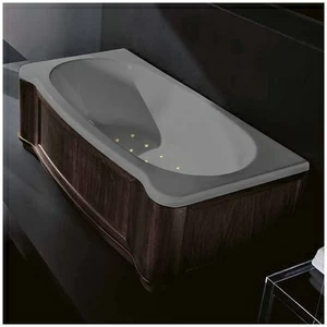 Ванна Gruppo treesse New Classic Young STA-V674C-SX-WV-SEZ серая с золотой фурнитурой с аэромассажем прямоугольная левая дерево венге