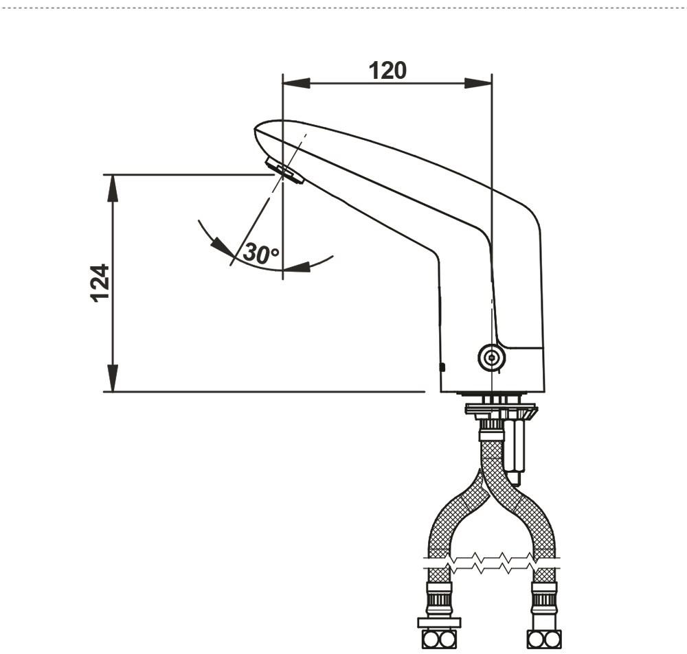 Бесконтактный смеситель с батарейкой Presto VOLTA 55218 55218.0 - Вид №1