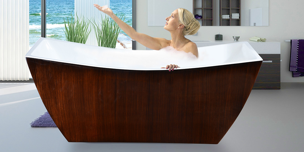 Ванна акриловая отдельностоящая Brown Wood Lagard ISSA lgd-issa-bw - Вид №1