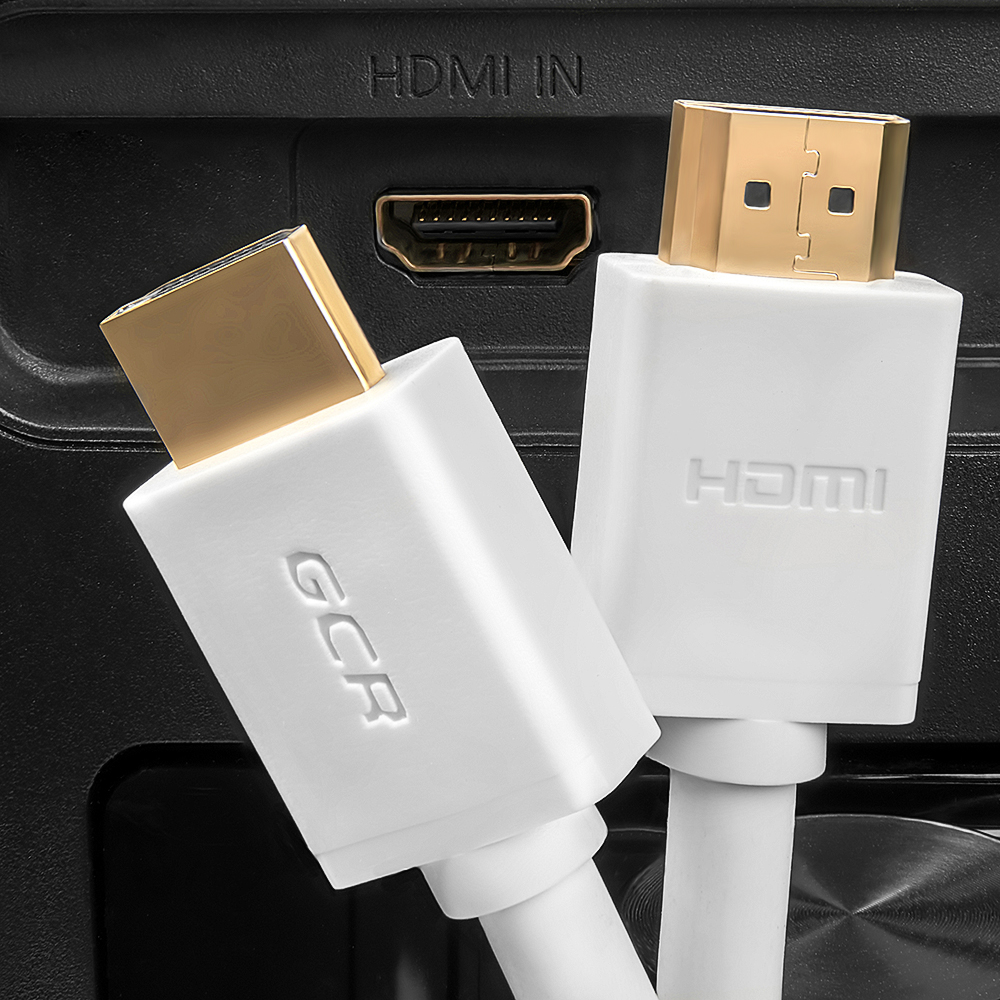 GCR-HM761-10.0m кабель 10.0m hdmi версия 2.0, hdr 4:2:0, ultra hd, 4k 60 fps 60hz/5k*30hz, 3d, audio, 18.0 гбит/с, 28/28 awg, od7.3mm, тройной экран, белый, Greenconnect Santreyd  - Вид №3