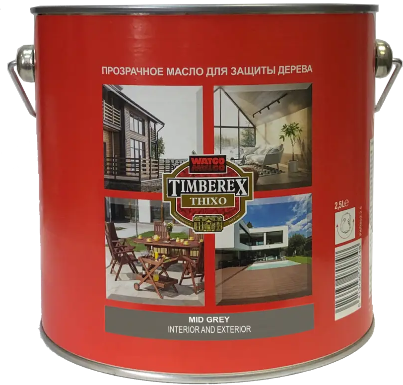 90223591 Масло Timberex Thixo защитное тиксотропное для внутренних и наружных работ цвет серый 2.5 л STLM-0855601