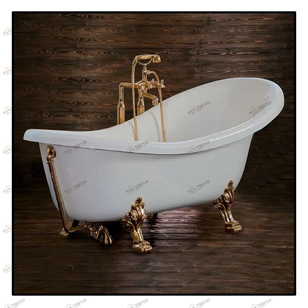 Ванна Akcjum Rectime 160 WR-03-01-BR овальная белая с золотыми ножками WR0301BR