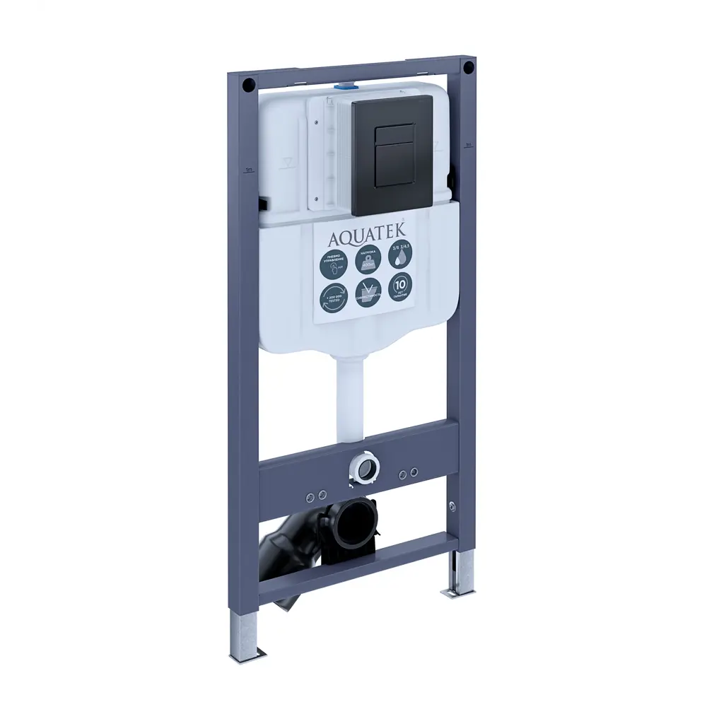 Комплект инсталляции Aquatek Pneumo N 49 с безободковым унитазом AM.PM Gem клавиша Aquatek Pnn-0000002 серая Pneumo N49 STLM-2051831 - Вид №3