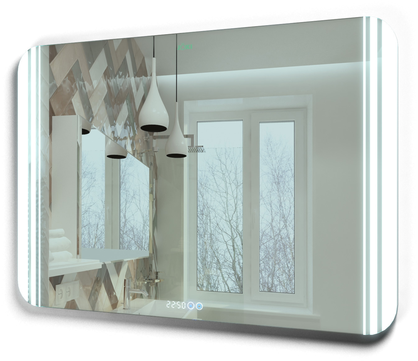 90933459 Зеркало для ванной ЗЛП41 с подсветкой 120х80см Glow STLM-0423227 JOKI