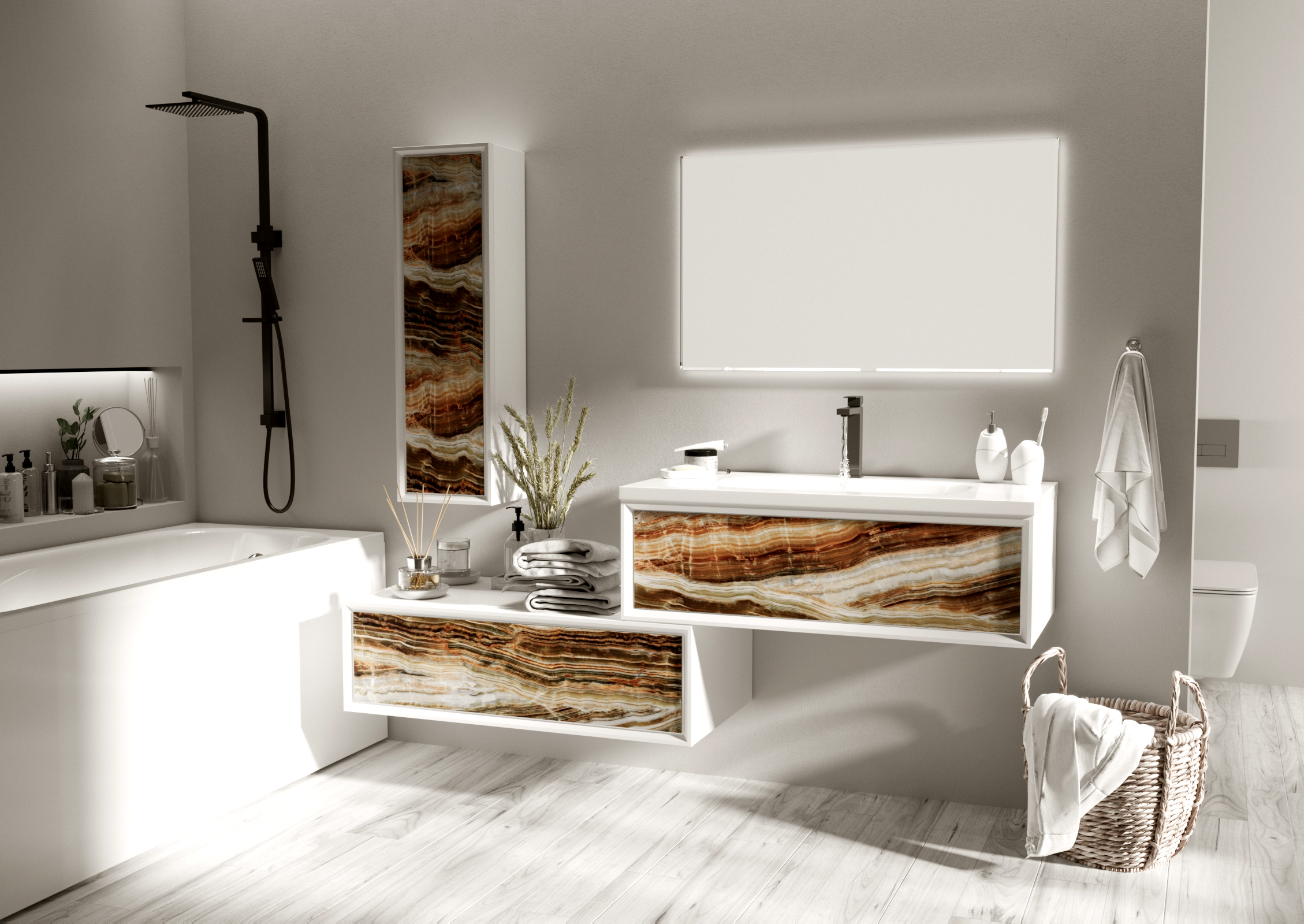 У83576 Тумба Milacco 100П 1в.я. Onyx (низ) 1 Marka 