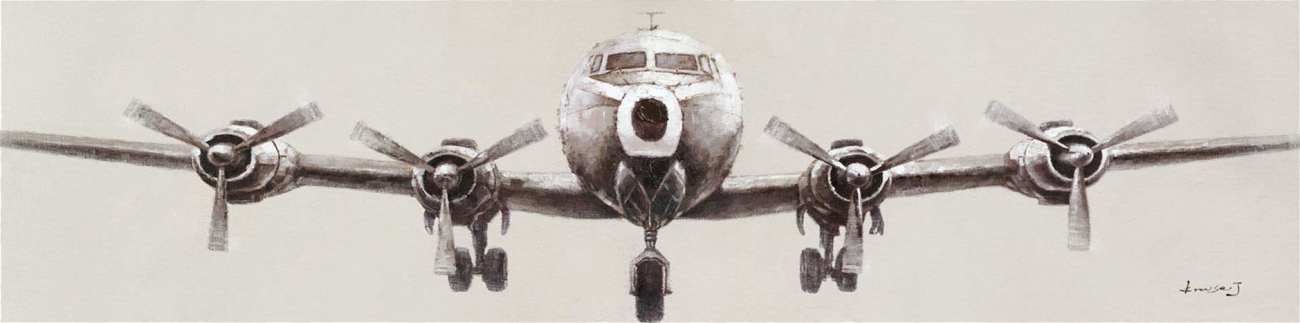 Картина на холсте 100х150 см "Самолет-2" EVENHOME КАРТИНЫ МАСЛОМ, САМОЛЕТЫ 130041 Бежевый;черный;разноцветный  - Вид №1