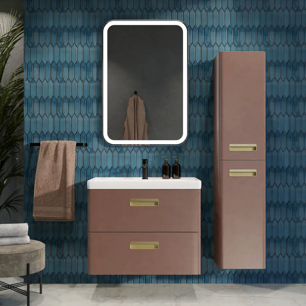 Santreyd Гарда — подвесная тумба с раковиной 80 см, 2 ящика, коричневая 89390144 STLM-1519170 - Вид №4