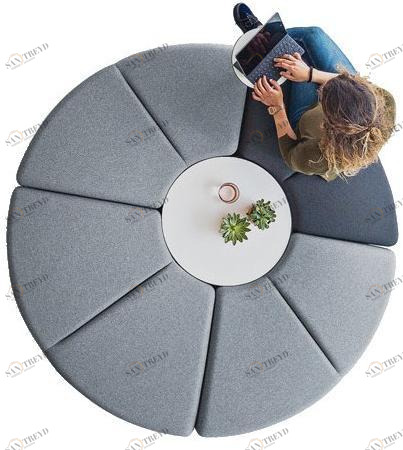 ACTIU Круглая скамья из ткани без спинки Bend sun-id-1366041