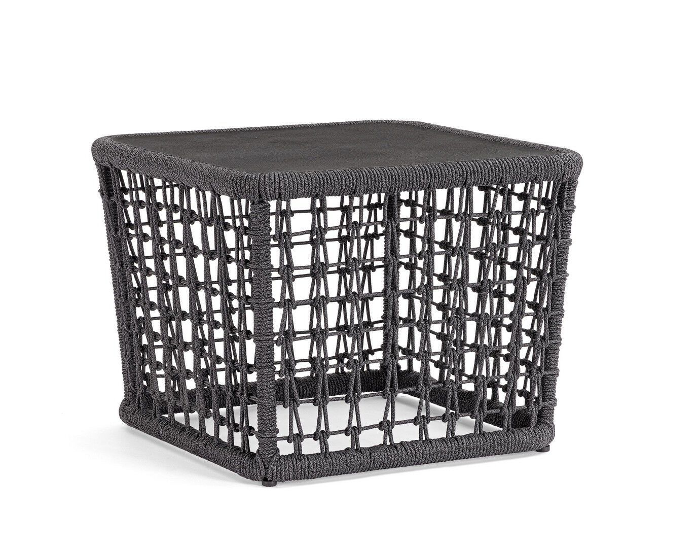 Квадратный садовый журнальный столик из веревки BIZZOTTO Kollar ARCH-00005697 - Вид №3
