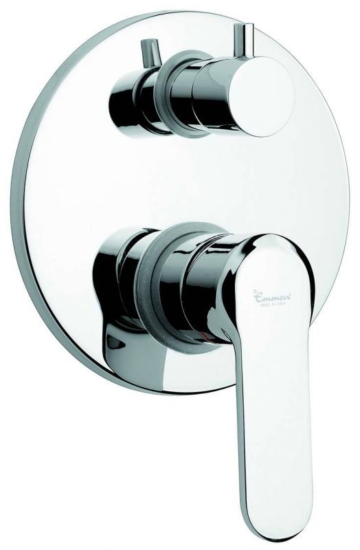 77029CR/B Emmevi Nefer, встраиваемый смеситель для душа на 3 выхода, с дивертером, цвет хром/белый