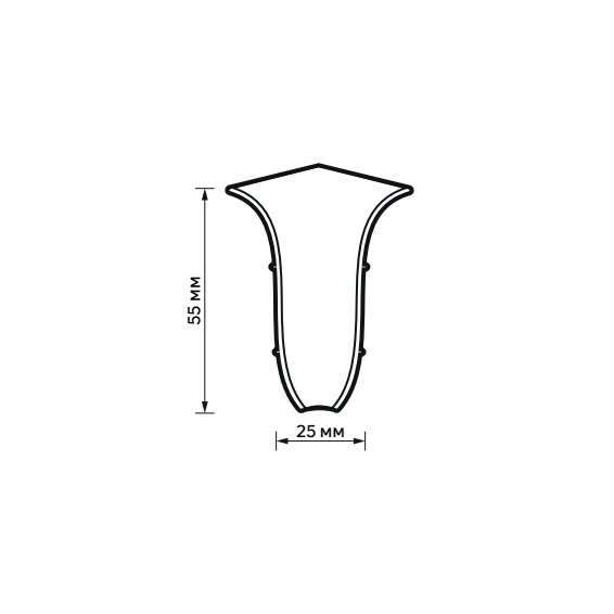 83411505 Угол для плинтуса внутренний Дуб молочный 55 мм 2 шт. STLM-0041105 ARTENS  - Вид №4