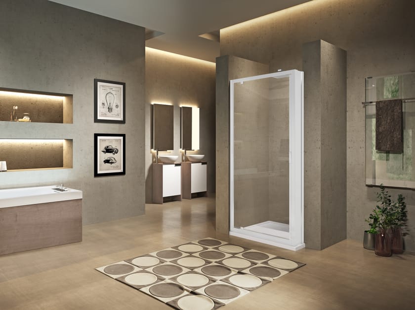 Профиль угловой душевой кабины с распашной дверью Novellini Lunes ARCH-00075095