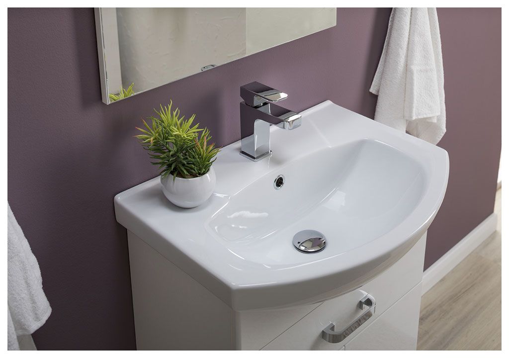 Тумба под раковину Aquanet Ирис 60 белый (1 ящик, 2 дверцы) sun-id-270536 - Вид №6