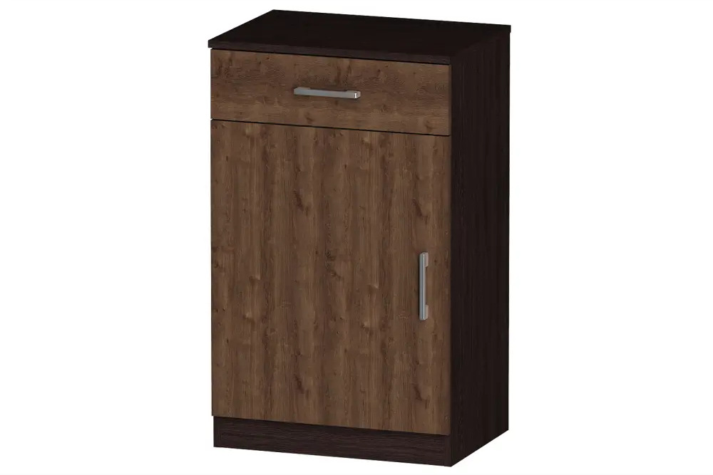91071184 Тумба офисная Furnistyle ЛТ-01 55x90x40 см 1 ящик ЛДСП цвет венге/дуб коричневый табак STLM-0468320
