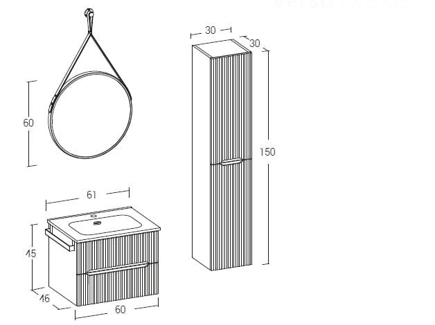Деревянный подвесной умывальник со встроенным умывальником LEGNOBAGNO Verso ARCH-00032886 - Вид №3