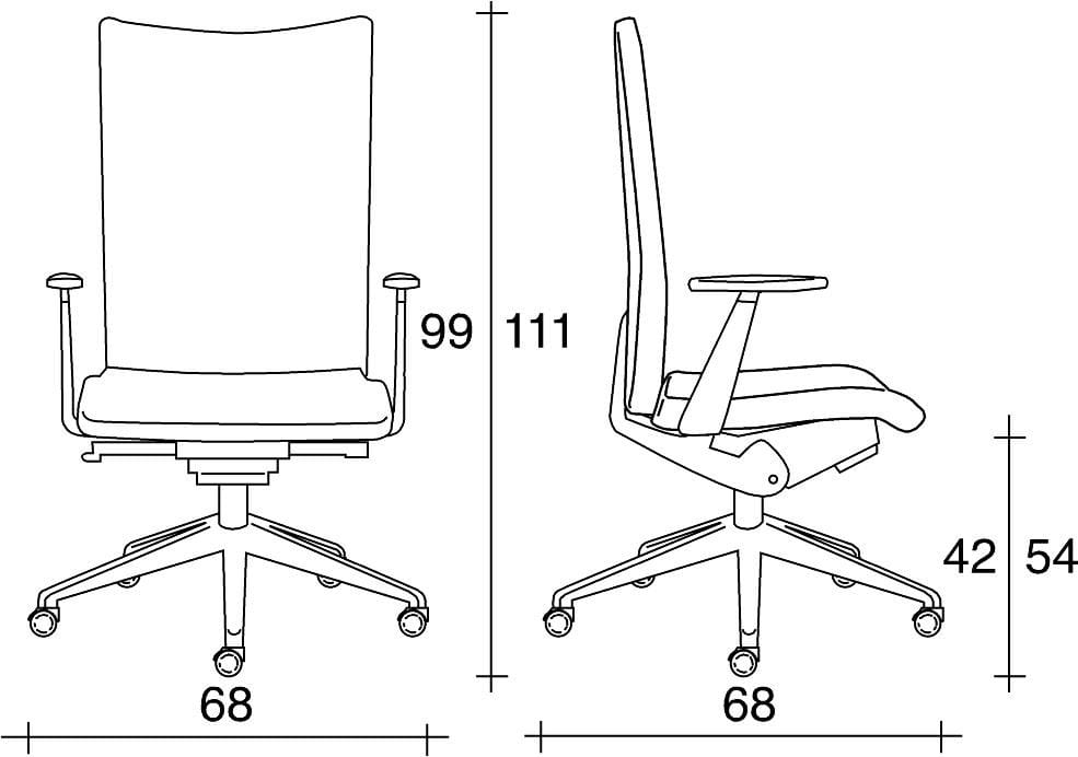 Офисное кресло из ткани с колесами и подлокотниками с 5 спицами TALIN Aviamid ARCH-00026444 - Вид №1