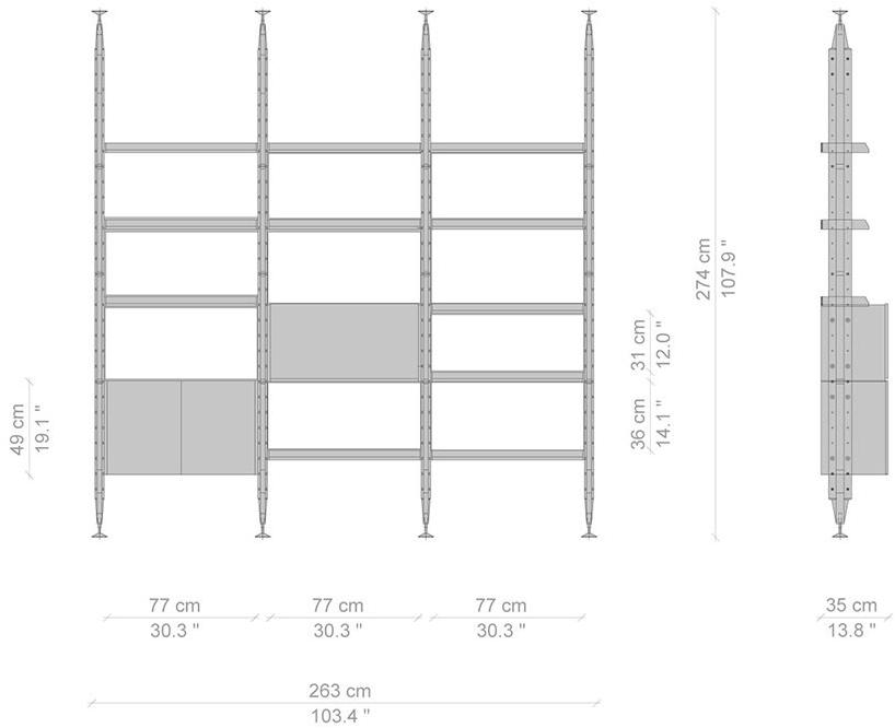 Cassina Стеллаж деревянный с креплением от пола к потолку sun-id-1470103 - Вид №8