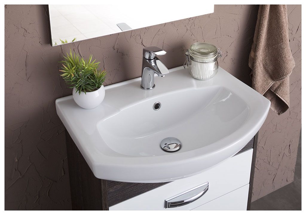 Тумба с раковиной Aquanet Грейс 60 дуб кантербери/белый (1 ящик, 2 дверцы) 0019837400182641 - Вид №4