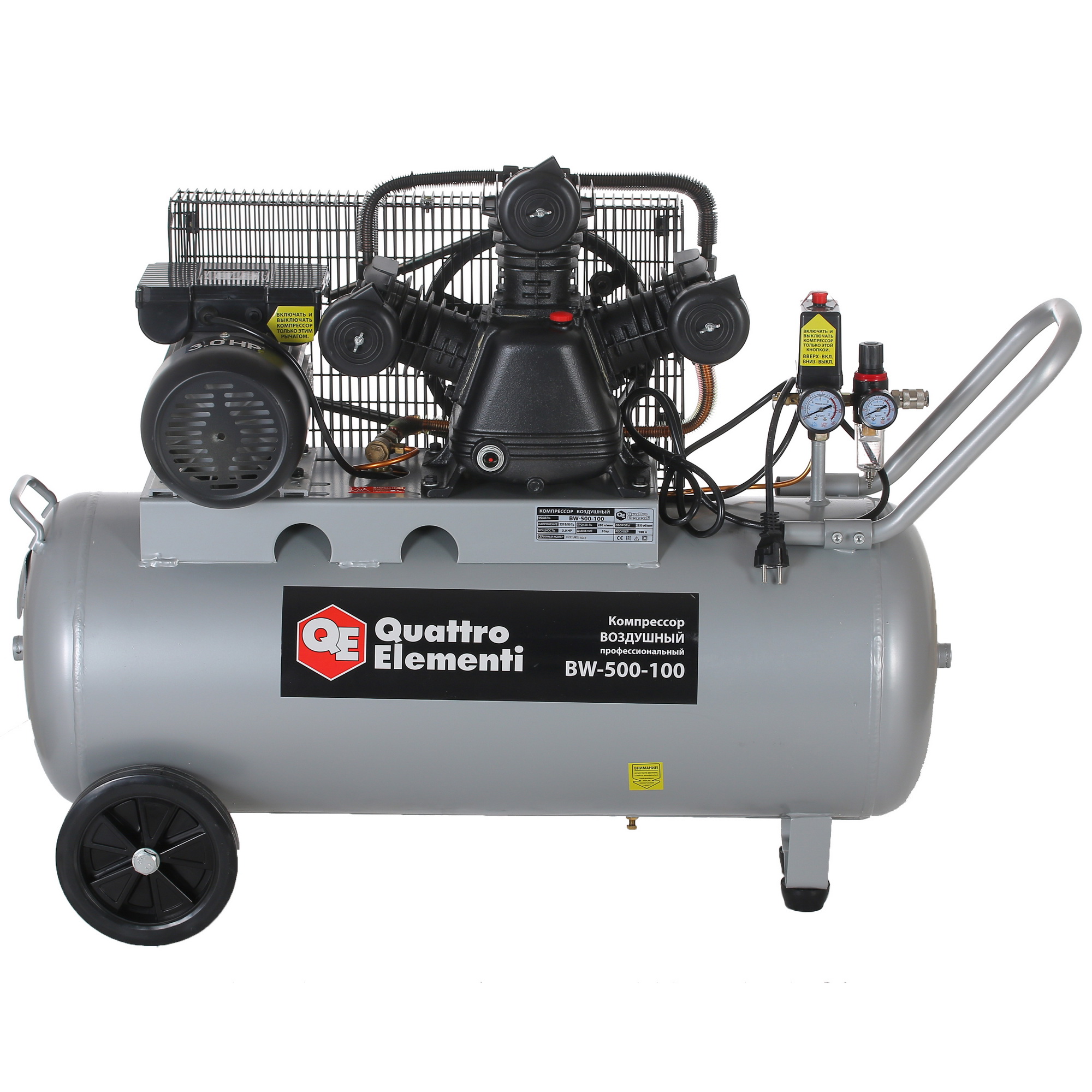 Компрессор поршневой масляный Quattro Elementi BW-500-100 771-725 1243197 STDN-0059881 - Вид №3