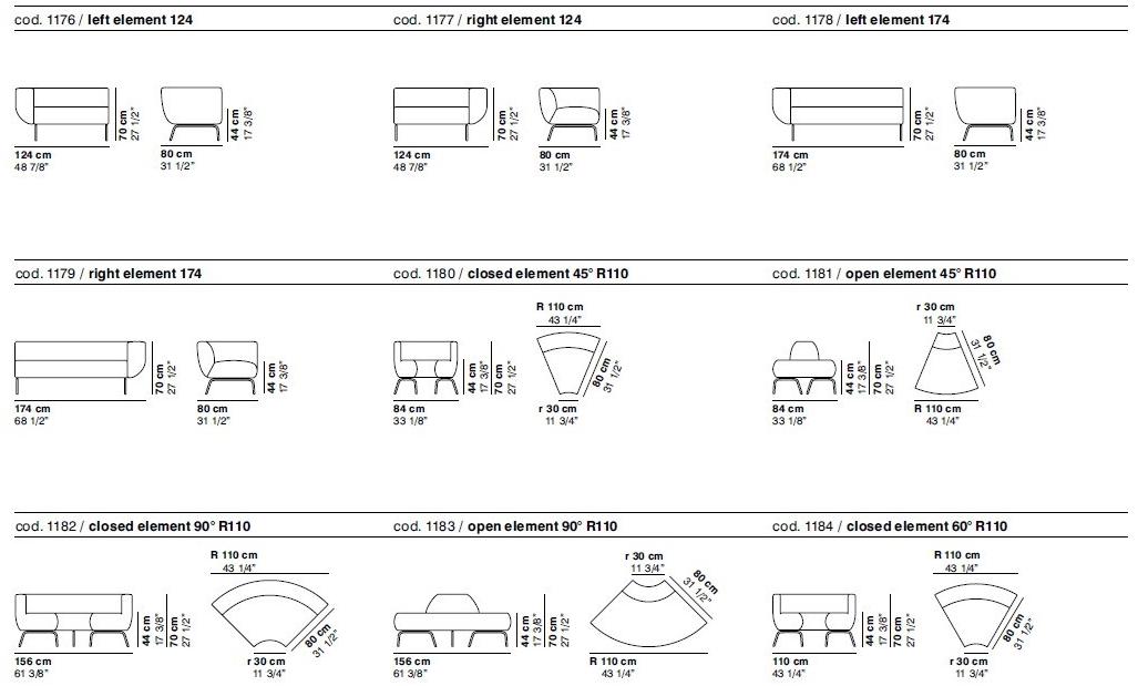 La Cividina Модульный диван из ткани Couchette sun-id-1468081 - Вид №8
