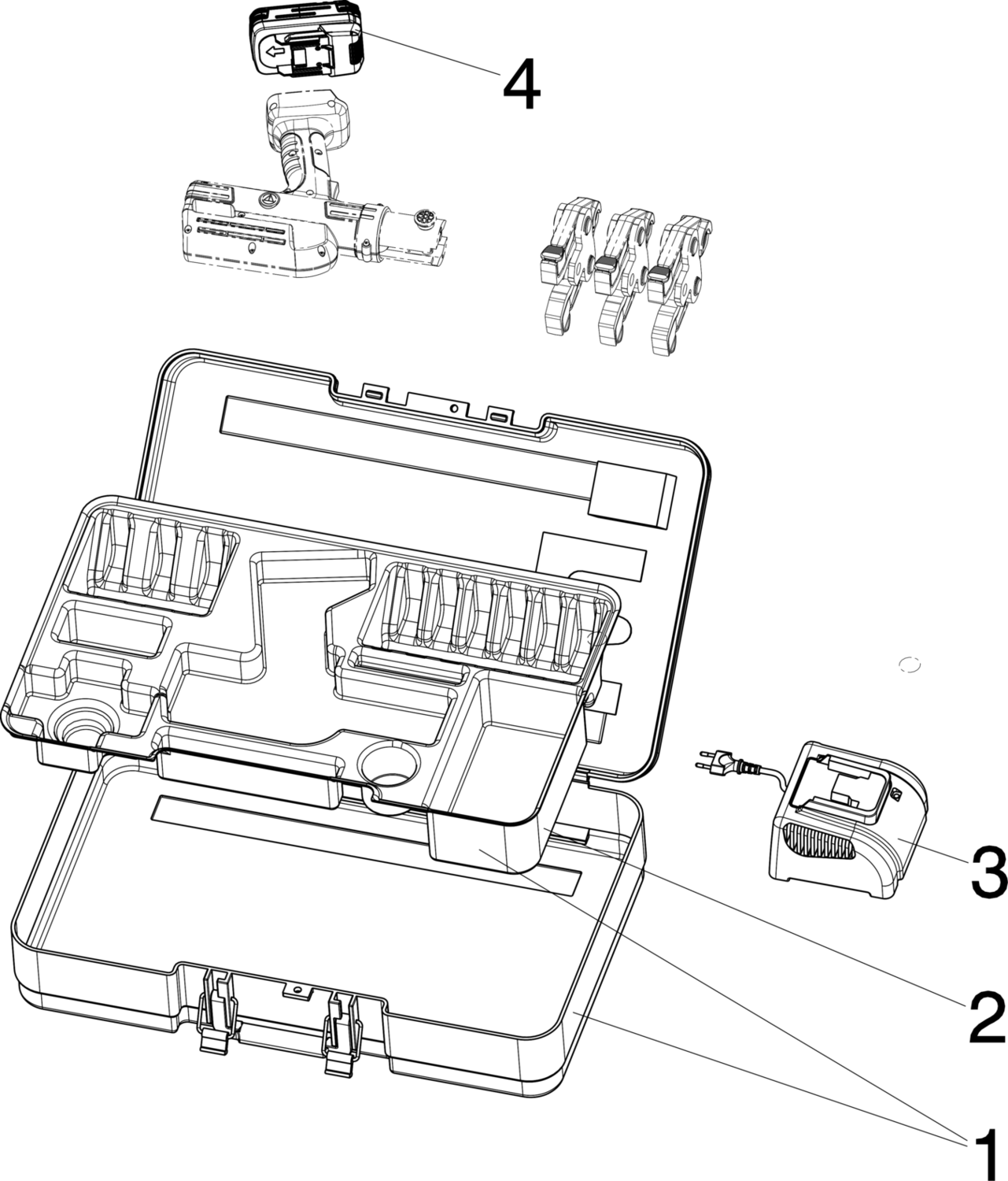 Трубопроводные системы  Системные пресс-инструменты  Системные пресс-инструменты  Аккумуляторная батарея VIEGA 671 631 1) Модель 5387.3 Santreyd  - Вид №2