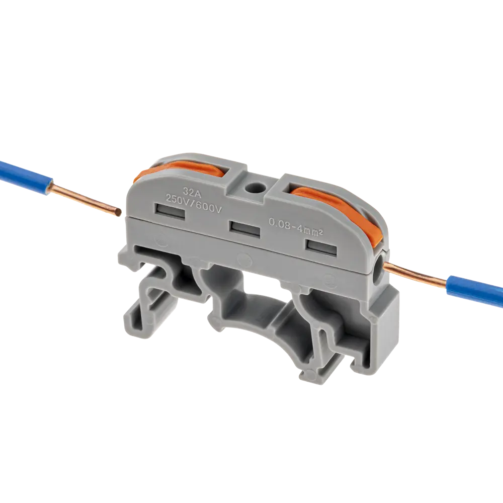 84509766 Клеммы монтажные проходные с рычажком на DIN-рейку Duwi СМК-401 1-проводные 4мм² серые 5шт 26740 9 STLM-1110269  - Вид №7
