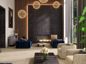 Пол / керамогранит с мраморным эффектом