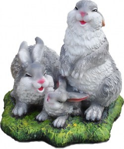 11157 ЗАЙЦЫ семья, скульптура из бетона LAB.Space  - Вид №2